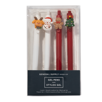 General Supply Goods + Co Festive Gel Pens - 0.5 mm - Black Ink - 4 Pack-4-pack of festive gel pens