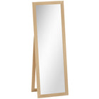 HOMCOM Full Length Mirror - 20.1" W x 57.9" H - Oak-Full-sized mirror to show your whole look 