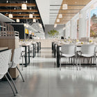Flash Furniture HERCULES Series Plastic Stack Chair with Titanium Frame - White-Textured Seat ensures safe seating