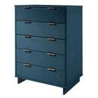 Manhattan Comfort Granville 37.8" Modern Tall Dresser - Midnight Blue-Recommended for up to 35 inch TV.
