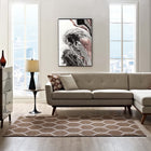 Modway Beltara Chain Link Transitional Trellis Area Rug - 5 ft W x 8 ft L - Dark Tan/Beige-Protect Floors From Traffic/Furniture