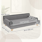 PawHut Elevated Dog Sofa Bed with Cushion - Light Grey-Back and armrests allow head resting 