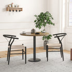 HOMCOM Weave Dining Chairs with Hemp Seat for Kitchen - Black - Set of 2-Hand-woven paper rope seat offers unique style and good breathability