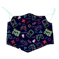 Oliver's Labels 2-Ply Non-Medical Kids Scarf Face Mask - Arcade-2 Layers in front of the mouth and nose for added protection.