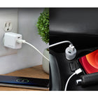 HyperGear 20W Dual Port USB-A/USB-C Car and Wall Charger Bundle - White-12W USB Output