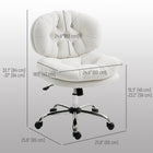 HOMCOM Armless Office Desk Chair with Padded Seat - White-Adjustable seat height with a secure, smooth class-3 gas lift