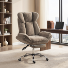 HOMCOM Big and Tall Heavy Duty Reclining Office Chair with Footrest - Brown-Thick 5.9 in cushion and back provide fuller support and softer relaxation