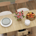 HOMCOM Rolling Drop Leaf Folding Dining Table with Drawers & Storage Cabinet for 4-6 - Natural Wood-6 wheels facilitate its movement, 4 of which have brakes to keep it in a fixed place