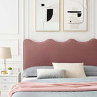 Modway Current Performance Velvet Full Platform Bed - Dusty Rose-Reinforced Center Beam and Support Legs