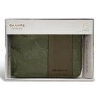Champs Camo Leather Zip Around Wallet - Green-Easy access ID window