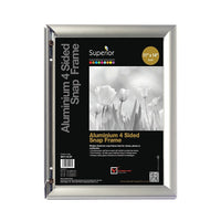 SECO Snap Poster Frame Case - 11 x 14 Inches - Silver-Quick snap spring hinged front load frame makes it quick and easy to switch posters and pictures