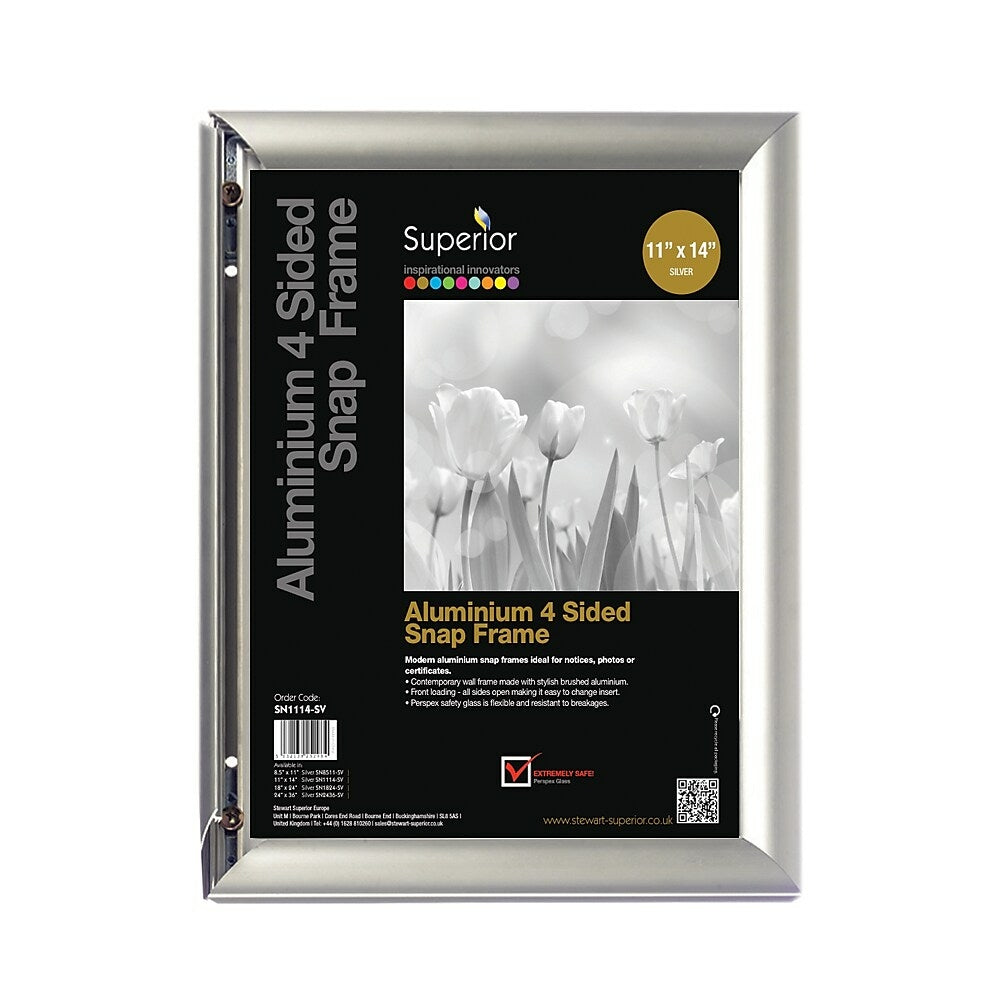 SECO Snap Poster Frame Case - 11 x 14 Inches - Silver | staples.ca