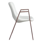 Zuo Desi Dining Chair - White/Walnut - Set of 2-3 year limited warranty