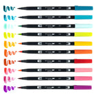 Tombow Dual Brush Pen, Tropical, 10/Pack-Double ended water based blendable markers