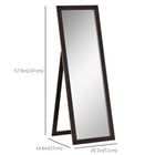 HOMCOM Full Length Mirror - 20.1" W x 57.9" H - Brown-Pure colour finish blends into your bedroom, living room, hallway with ease 