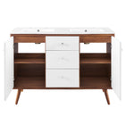 Modway Transmit 48" Double Sink Bathroom Vanity - Walnut/White-8