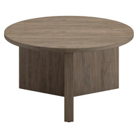 Hudson&Canal Anders 32"W Round Coffee Table - Antiqued Grey Oak-A contemporary Scandinavian design for your living room, den, and more