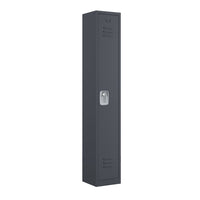 Ceha RH Series 1-Tier Locker with Louver Vents and Recessed handle - Bank of 1 - Graphite Grey-Durable, commercial-grade steel construction with powder-coated finish