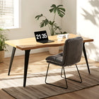 Homy Casa 63"W Live Edge Office Desk - Natural-Spacious 63" width, perfect for workstations, meetings, or conferences