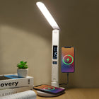 ShoppingAll LED Multi-Functional Office Lamp with RGB Base, Wireless Charger, and USB Charging - White-Wireless Charging Convenience: Charge Compatible Smartphones Or Devices Wirelessly By Simply Placing Them On The Qi-Certified Charging Pad.
