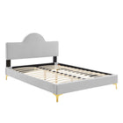 Modway Sunny Performance Velvet Full Bed - Light Grey-Full Bed