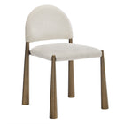 Modway Hayley Upholstered Fabric Dining Side Chair - Brass Cream-Versatile Dining Side Chair