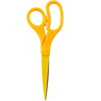 JAM Paper Heavy Duty Multi-Purpose Precision Scissors - 8" - Yellow-All-Purpose Straight Blade Scissors | Colour: Bright Yellow
