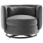 Modway Relish Performance Velvet Swivel Chair - Black Grey-Dense Foam Padding