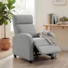HOMCOM Push Back Recliner with Padded Seat for Home Theater - Light Grey-Well-suited for activities such as reading a book, watching TV, or napping