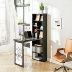 HOMCOM 38.6" Fold-out Wall Mount Convertible Computer Desk with Whiteboard - Black-Made of MDF and solid metal hardware for stability and easy cleaning