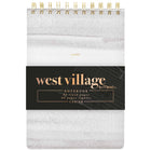 Mead West Village Top Bound Notebook - 8 1/4" H x 5 3/4" W - 40 Sheets-Elegant Design: Neutral marbled cover with gold accents with maroon painted edges and premium gold twin-wire binding for a polished look