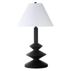 Hudson&Canal Abilene 28" Tall Triple Gourd Lamp with Fabric Shade - Matte Black/White-Modern rustic design for your living room, workspace, or bed side table