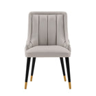 Manhattan Comfort Eda 22.83" Modern Leatherette and Velvet Upholstered Dining Chair - Grey-Modern Dining Chair for Dining Room and Task Chair Usage