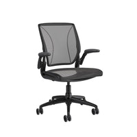 Humanscale Diffrient World Task Chair - Black-Uses the laws of physics and harnesses the user's body weight to automatically provide the right amount of recline for every individual, every time