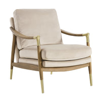 Modway Langford Performance Velvet Accent Armchair - Almond Walnut-Versatile Accent Chair