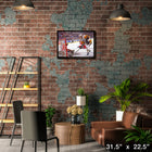 Mario Lemieux Penguins vs Capitals - Framed Canvas - 31" x 22"-Officially licensed by the NHL and NHLPA