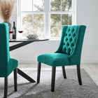 Modway Baronet Button Tufted Fabric Dining Chair - Teal-Dense Foam Padding