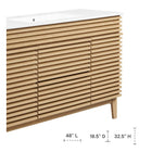 Modway Render 48" Single Sink Bathroom Vanity - Oak/White-Tapered Wood Legs