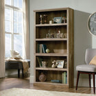 Sauder 5 Shelf Bookcase, Lintel Oak-3 adjustable shelves 2 fixed shelves