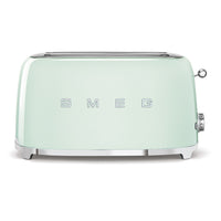 SMEG 4-slice Long Slot Retro Toaster - Green-8 different toasting levels for best results, defrost function, reheat function, bagel function to toast only one side of the slice