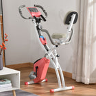 Soozier 3 in 1 Folding Exercise Bike w/ 8-Level Magnetic Resistance - Pink-3-in-1 design, upright, relaxed, or recumbent positions 