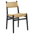 Modway Wynn Rope and Wood Dining Side Chair - Black Natural-Dining Accent Chair