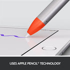 Logitech Crayon Digital Pencil for all iPads (2018 releases and later) with Apple Pencil technology - Intense Sorbet-Need a thicker or thinner line? Just tilt and the smart tip adjusts line weight automatically.