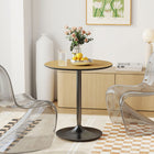 HOMCOM 27.6" Round Dining Table in Wood Veneer - Natural Wood-Anti-slip ring pad keeps the kitchen table stay firmly in place