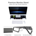 ShoppingAll Premium Ergonomic Monitor Stand Riser - Black-Computer riser elevates your screen by 3.6 inches to an ergonomic position, perfect eye level to promote good posture, reduce eyestrain and neck pain.
