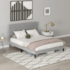 HOMCOM Queen Size Upholstered Platform Bed Frame with Headboard - Grey-6.3" (16 cm) under-bed space for storage and easy cleaning