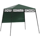 Outsunny 7 ft W x 7 ft L Garden Foldable Pop Up Gazebo Tent - Green & Black-Compact size camping canopy is suitable for outdoor using