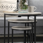 HOMCOM Nesting Tables- Grey - Set of 3-Material: MDF, Steel