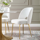 Modway Rouse Dining Room Side Chair - White-Gold Stainless Steel Legs