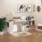 HOMCOM 55" L-Shaped Desk - White-Rotating design allows it to be placed as an l-shape or straight shaped unit 